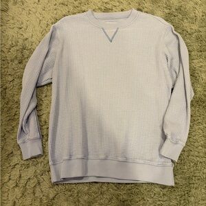 Aerie Women’s  Soft light blue waffle Crewneck Sweater